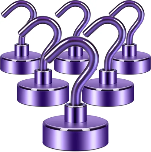 Miniatura 47 de Neosmuk Ganchos magnéticos extrafuertes con resistencia de más de 27 lbs, con imanes de tierras raras resistentes para refrigerador, crucero, Bronce