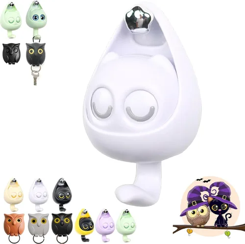 Miniatura 10 de Llavero de búho nocturno, llaves de soporte para llaves, llave de pared magnética de búho nocturno, lindo soporte para llaves de búho, creativo y 3