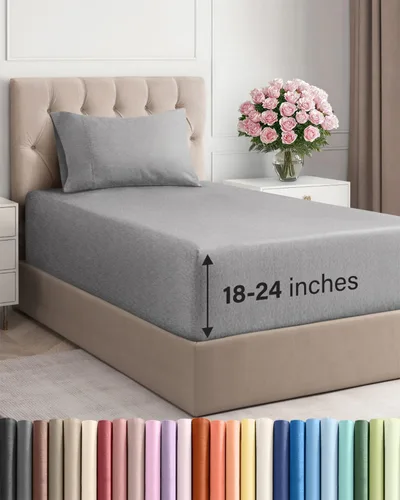 Miniatura 75 de Sábanas King divididas con bolsillos extra profundos, sábanas transpirables y refrescantes de 5 piezas, sábanas de lujo para hotel, suaves, sin 22