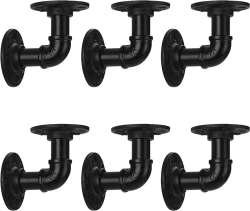 Miniatura 12 de Soporte de estante de tubo de 1/2 pulgada, soporte de estante flotante montado en la pared, soporte de metal colgante de pared punk de vapor