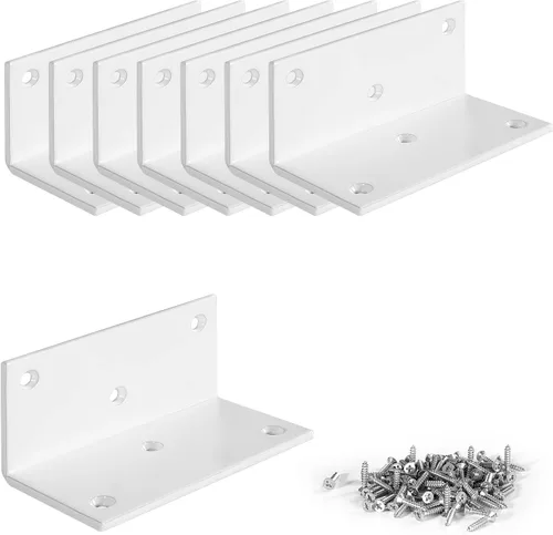 Miniatura 13 de 8 soportes de hierro de ángulo recto de 2.76 pulgadas de largo con tornillos, 2.76 x 1.57 x 1.57 pulgadas, soporte de esquina de 90 grados