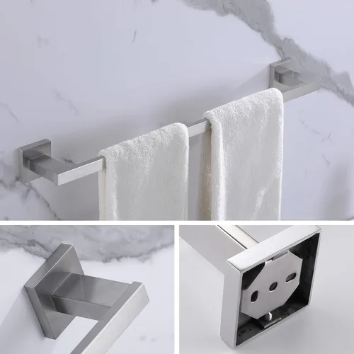 Miniatura 4 de LANC Toallero de mano para baño, montado en la pared, de níquel cepillado, toallero de baño de acero inoxidable de 12 pulgadas para inodoro