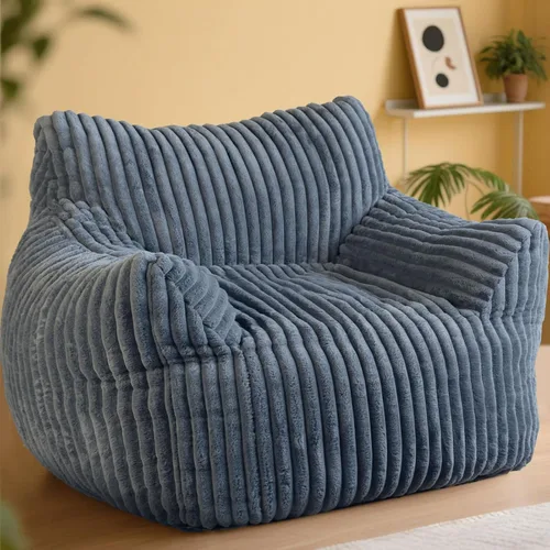 Puf gigante, cómodo sofá puff de felpa de gran tamaño para adultos y niños con reposabrazos, mini sofá de espuma viscoelástica para sala de estar,