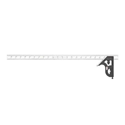 Miniatura 16 de Starrett Escuadra de combinación de acero con cabeza cuadrada - Longitud de hoja de 300 mm, cabezas de hierro fundido, pestillo reversible, punta
