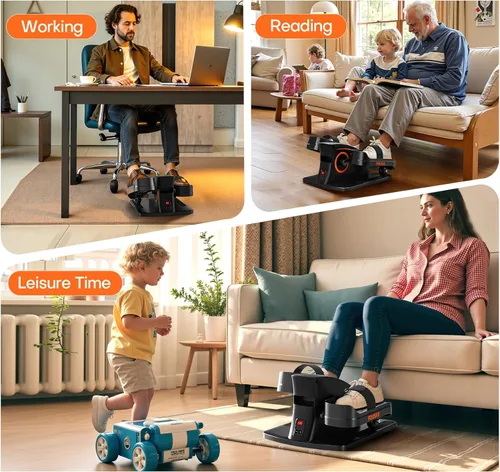 Miniatura 8 de Under Desk Elliptical Machine, Upgraded 6 Adjustable Resistance &15 Speeds Electric Elliptical Leg Exerciser while Sitting for Seniors with Forward
