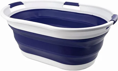 SAMMART Cesta de plástico plegable para ropa sucia de 44 litros (11.6 galones) - Contenedor/organizador plegable - Tina de lavado portátil -