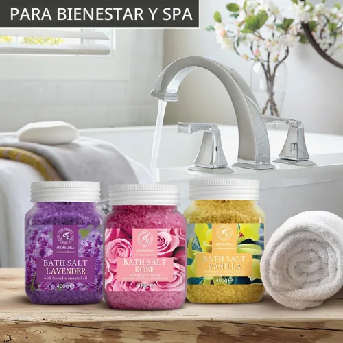 Miniatura 8 de Sales de baño de rosas de 46 onzas, aceite de palisandro natural y extracto de rosa, lo mejor para relajarse - Buen sueño - Belleza - Bañarse