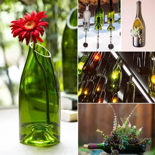 Miniatura 7 de DIYAREA Cortador eléctrico de botellas de vidrio de 150 W, 6000 rpm, cortador de botellas de vid DIY con 8 piezas de hoja abrasiva de esmeril