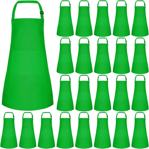 Miniatura 15 de Morcheiong Paquete de 8/12/24 delantales ajustables para niños al por mayor con 2 bolsillos, delantal para niños pequeños, delantales de pintura