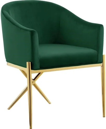 Miniatura 14 de Meridian Furniture Xavier Collection Modern Silla de comedor tapizada de terciopelo contemporáneo con patas de acero resistentes en forma de X