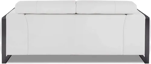 Miniatura 14 de BlackJack Furniture Gianni - Juego de cuero italiano de grano superior con reposacabezas ajustables de 9 posiciones, patrón geométrico Blanco