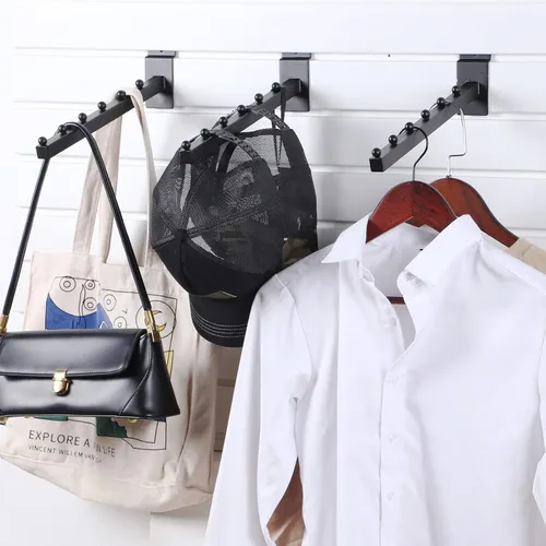 Miniatura 5 de Tatuo Paquete de 10 cascada de bolas de 6 bolas para Slatwall, accesorio de pared de listones de 12 pulgadas, ganchos y perchas para ropa, venta al