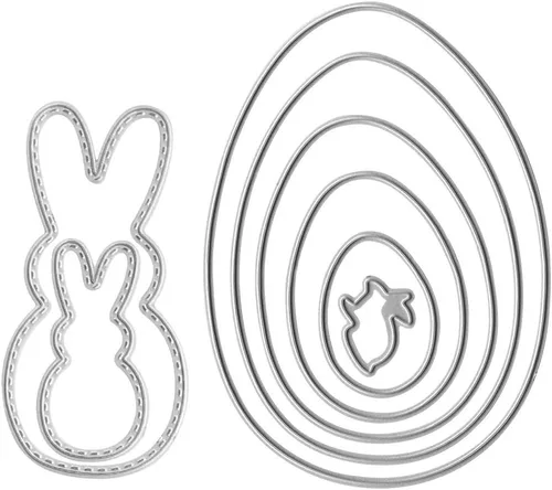 Troqueles de metal para Pascua con marco de huevo y conejo, plantillas de corte para hacer tarjetas, álbumes de recortes, papel para manualidades,