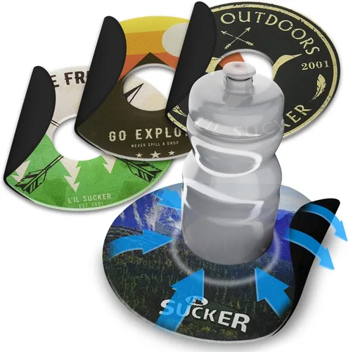 Miniatura 12 de Lil Sucker - Soporte universal para bebidas para tabla de remo, kayak, ATV y barco, café con clip, antiderrames, serie Fish Pack de 4