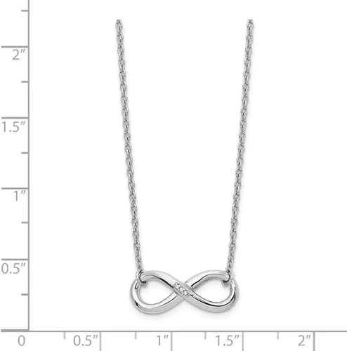 Miniatura 3 de Cadena de plata de ley 925 maciza con símbolo de nudo de amor infinito con cierre seguro de langosta