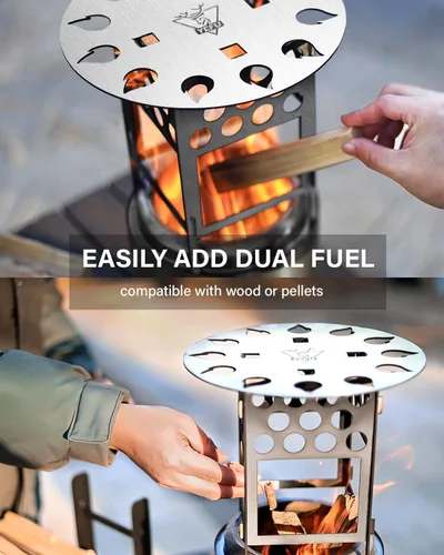 Miniatura 4 de YEFU Deflector de calor para fogata para estufa Solo Mesa, difusor de calor portátil para fogata de mesa de 5 pulgadas, captura y redirige el calor