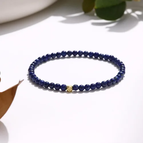 Miniatura 2 de Pulsera de lapislázuli hecha a mano, pulseras de piedras preciosas de cristal de chakra de la amistad, pulsera de protección con cuentas