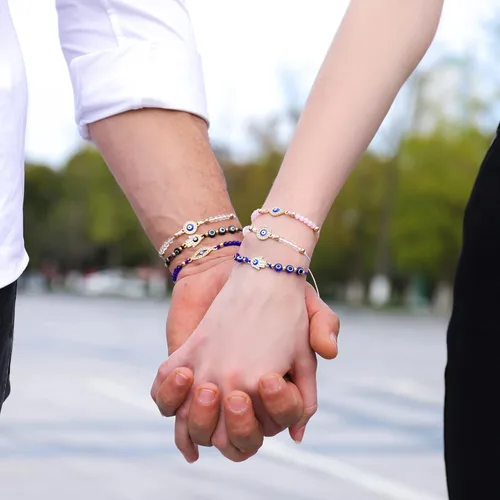 Miniatura 6 de BONITTER Pulseras contra el mal de ojo, pulseras de mejor amiga, pulsera a juego para pareja, amistad, novio, novia, regalo de San Valentín