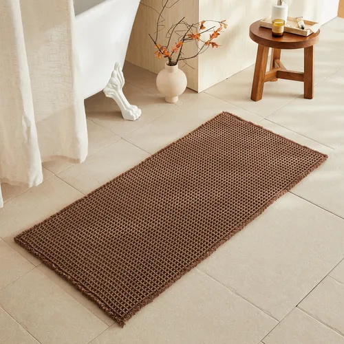 Miniatura 52 de TYUU Tapete de baño estilo gofre, tapete de baño bohemio, antideslizante, lavable, súper absorbente, de secado rápido, bonito tapete de baño