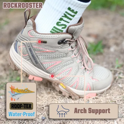 Miniatura 3 de ROCKROOSTER Bedrock - Botas de senderismo impermeables para mujer, transpirables, para exteriores, (OT21066)