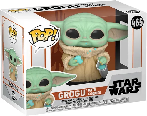 Funko Pop! Star Wars: The Mandalorian - Grogu (el niño, Baby Yoda) con galleta - Figura de vinilo coleccionable - Idea de regalo - Producto oficial