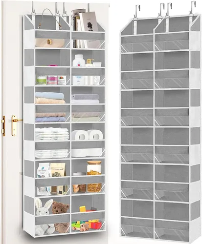 Miniatura 12 de Organizador para colocar sobre la puerta, 5 niveles extra grande detrás de la puerta con 10 bolsillos delanteros grandes y 10 bolsillos de malla