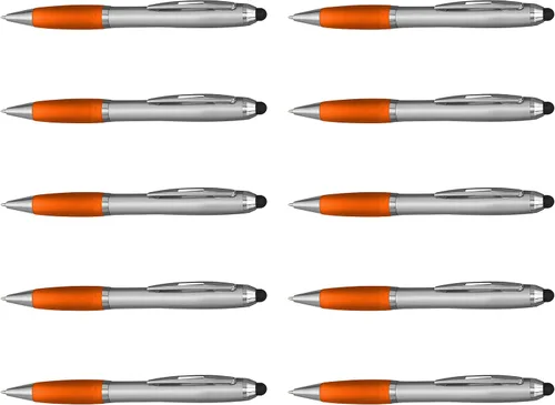 Miniatura 14 de DISCOUNT PROMOS Juego de 10 bolígrafos Stylus, paquete a granel, tinta negra, ideal para oficina, escuela, negocios, ferias comerciales, eventos