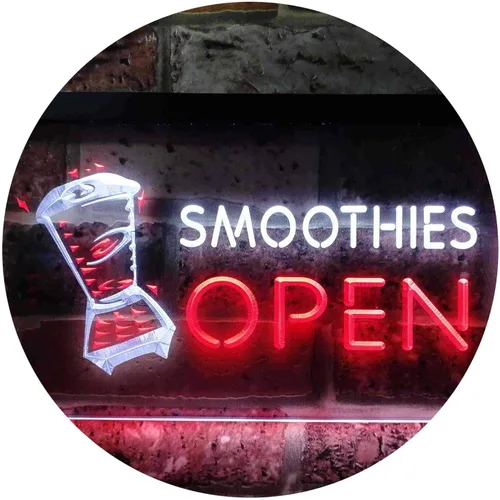 Miniatura 15 de ADVPRO Smoothies Open Shop - Letrero de neón LED de doble color, azul y rojo, 12 x 8.5 pulgadas, st6s32-i0264-br