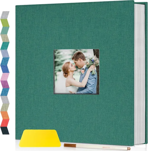 Miniatura 8 de popotop Álbum de fotos autoadhesivo con ventana de visualización de imágenes, kit de suministros de scrapbooking DIY de 40 páginas para fotos de 4x6
