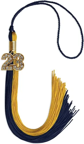 Miniatura 213 de Endea Graduation Borla de doble color con dije dorado (negro/oro brillante, 2022)