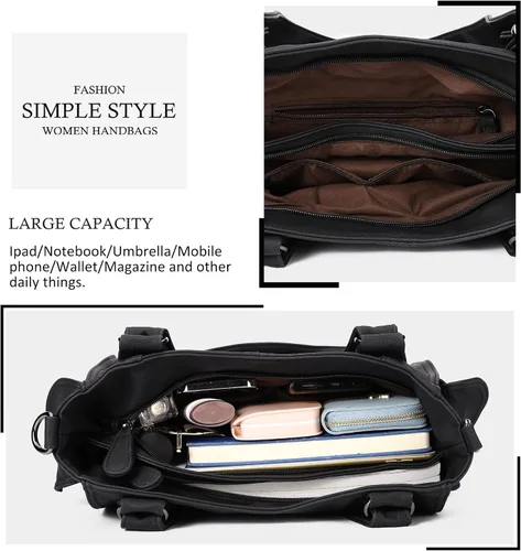 Miniatura 4 de KL928 - Bolsas grandes y bolsos de mano para mujeres con múltiples bolsillos suaves piel sintética y estilo hobo