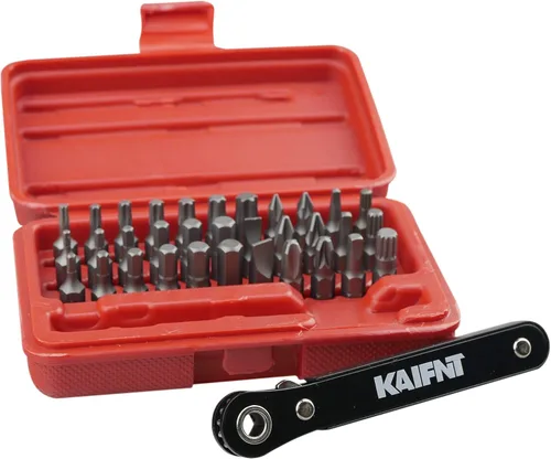 K402 - Juego de puntas de destornillador con llave de trinquete, 1/4 pulgadas, 34 piezas
