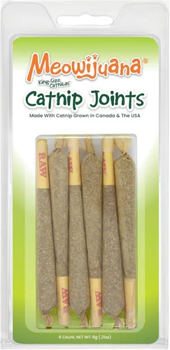 Meowijuana | Porros de hierba gatera tamaño King | Orgánico | Hierba gatera molida seca premium | Alta potencia | Cultivado en América del Norte |