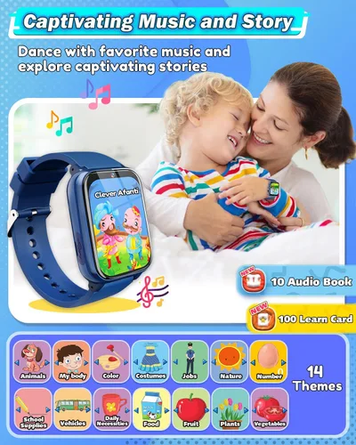 Miniatura 3 de Sueseip Reloj para Niños Juguetes para Niños de 6 a 8 años, pantalla táctil HD, doble cámara, reloj inteligente para niños de 5 a 7 años, juguetes