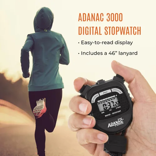 Miniatura 2 de Cronómetro digital MARATHON Adanac 3000 con pantalla extra grande y botones, resistente al agua, negro, 1