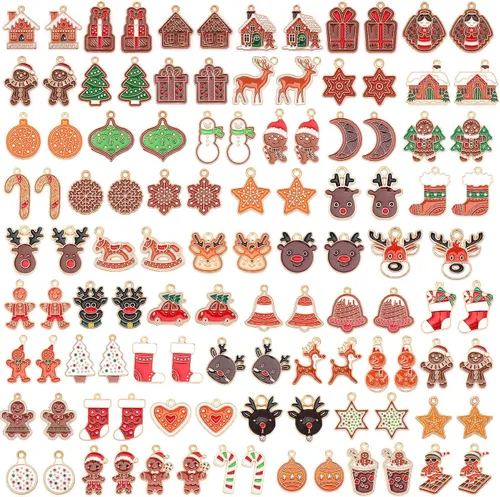 Miniatura 21 de SANNIX 110 piezas 55 pares de dijes de Halloween esmaltados dorados para Halloween, aretes, pulseras, collares, manualidades