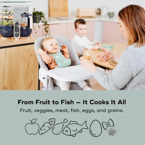 Miniatura 5 de Babymoov Duo Meal Station XL 6 en 1 - Máquina de alimentos para bebés, procesador de batidora de vapor de gran capacidad, calentador de botellas
