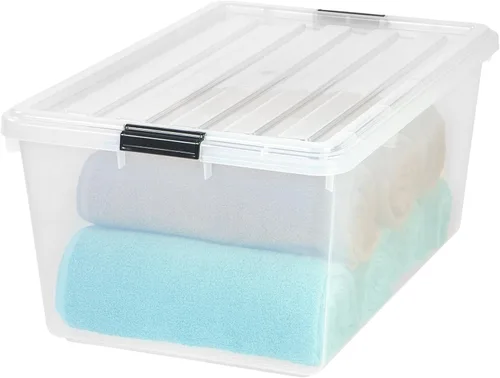 Miniatura 14 de IRIS caja de almacenamiento tipo balde de 132 cuartos de galón Transparente