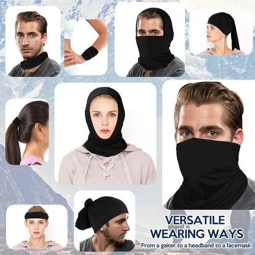 Miniatura 7 de gelbesty Paquete de 2 polainas refrescantes para el cuello, cubierta facial para todo tipo de clima para hombres y mujeres, bandana facial