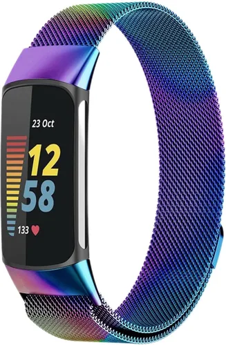 Miniatura 10 de Bandas de malla metálica para Fitbit Charge 5/Charge 6 Band para mujeres y hombres, correas ajustables de acero inoxidable de repuesto para Charge