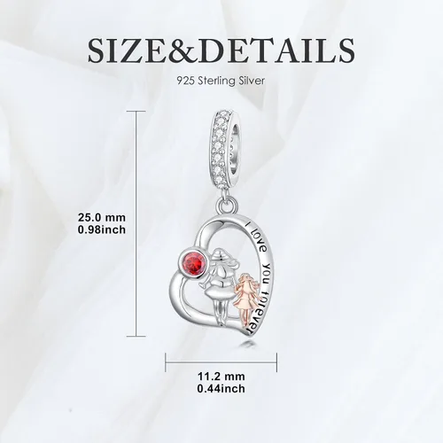 Miniatura 131 de PROESS Dije para padre, madre e hija, pulsera de plata de ley para pulseras, regalos de cumpleaños, día de San Valentín, para hija, madre, amante