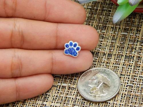 Miniatura 4 de Aretes de plata de ley 925 con estampado de pata (elige tu estilo) (sin níquel)