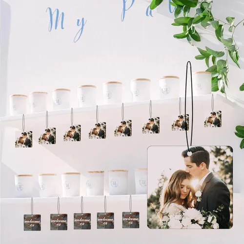 Miniatura 4 de Ambientador personalizado para automóvil, 10, 20, 50, 100 unidades, personalizados, de doble cara, con logotipo de texto fotográfico. Regalos