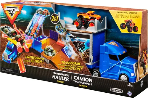 Miniatura 8 de Monster Jam, set de juego transformable Hauler y almacenamiento con camión monstruo exclusivo El Toro Loco, escala 1:64, juguetes para niños y niñas