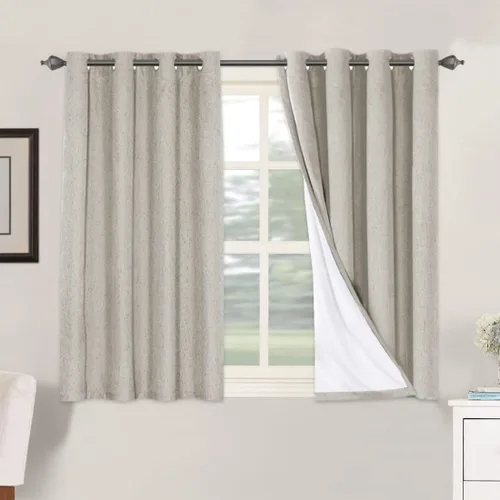Miniatura 50 de H.VERSAILTEX Cortinas opacas de lino de 72 pulgadas de largo, 100% absolutamente opacas, con aislamiento térmico, con textura de lino, cortinas