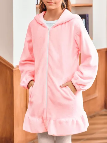 Miniatura 3 de Batermoon Sudaderas con capucha y orejas de conejito para niñas con cremallera de anime, abrigos de gran