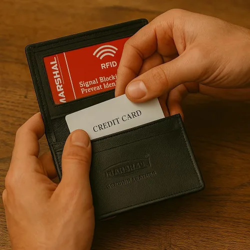 Miniatura 2 de Porta tarjetas de negocios de piel, Negro Variable