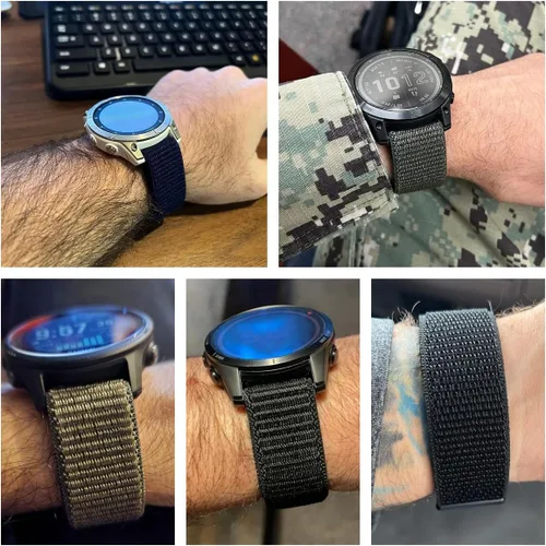 Miniatura 7 de Olytop Correas de reloj de 0.866 in de secado rápido con gancho y bucle para Garmin Instinct 3/2/1 1.772 in, correa deportiva ultraligera de nailon