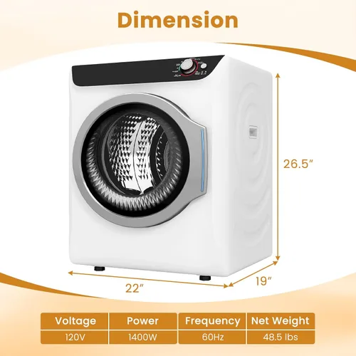 Miniatura 7 de Auertech Juego combinado de lavadora y secadora portátil, lavadora totalmente automática de 18 libras con bañera interior de acero inoxidable