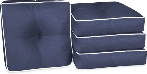 Miniatura 9 de Suntastic O'Linen - Juego de 4 cojines de mimbre para asiento de exterior e interior, para muebles de patio, 18 x 19 x 5 pulgadas, naranja quemado